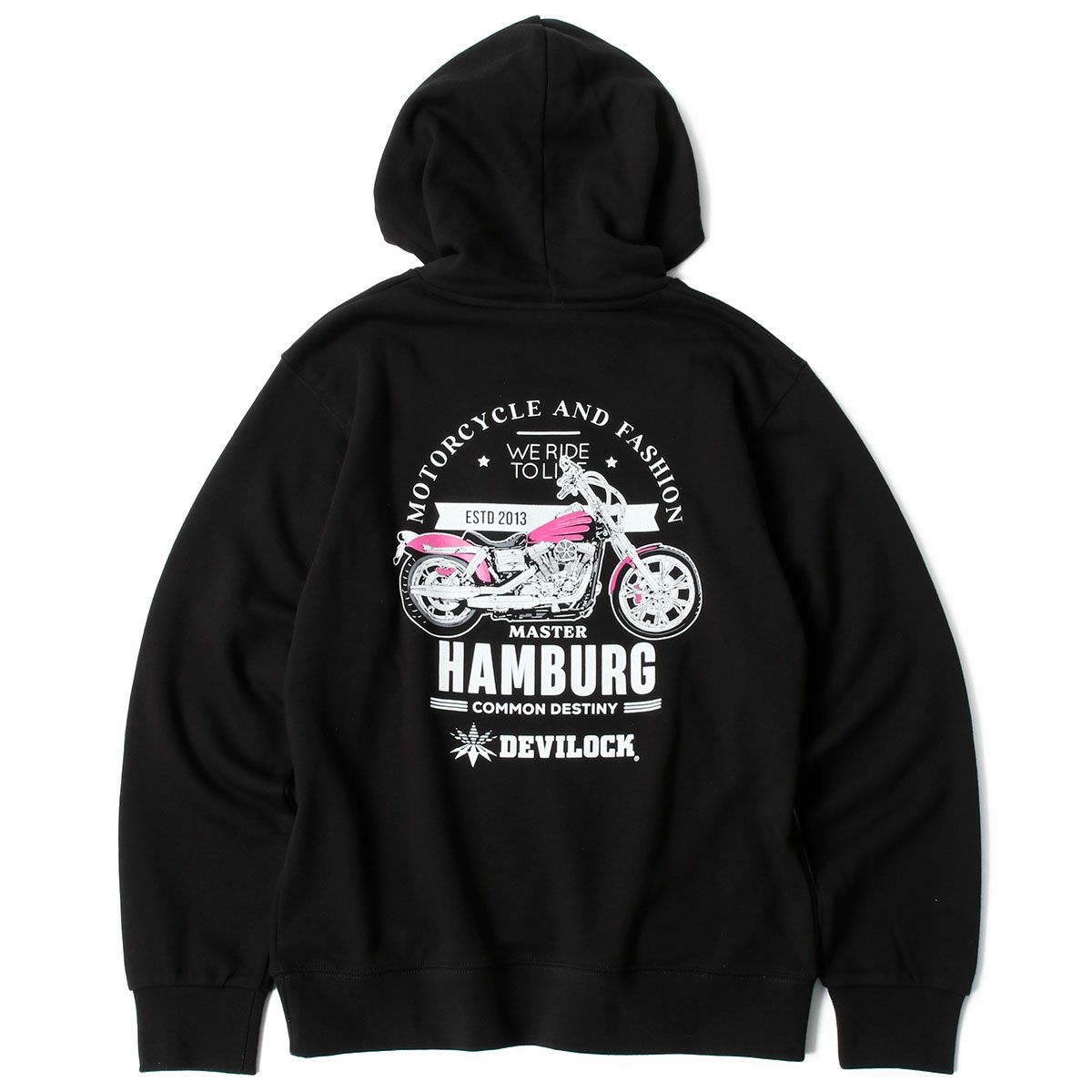 ハンバーグ師匠 x DEVILOCK｜BIKE HOODIE｜フーディ｜ブラック