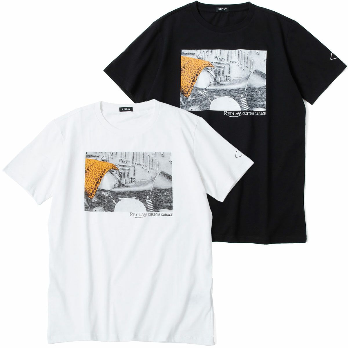 Replay｜カスタムガレージ パネル プリント Ｔシャツ｜