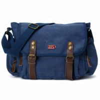 Mille Miglia｜ミッレミリア キャンバス コットン ショルダーバッグ｜ブルー