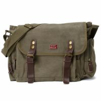 Mille Miglia｜ミッレミリア キャンバス コットン ショルダーバッグ｜グリーン