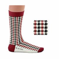 HEEL TREAD｜Pepita ソックス｜ブラック×レッド