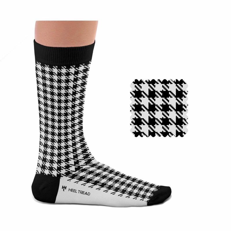 HEEL TREAD｜Pepita ソックス｜ブラック×ホワイト