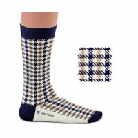 HEEL TREAD｜Pepita ソックス｜ネイビー×ベージュ