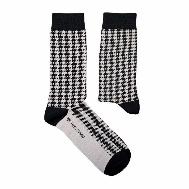 HEEL TREAD｜Pepita ソックス｜ブラック×ホワイト
