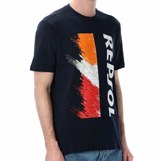 REPSOL HONDA｜レプソル オフィシャル バーティカル Tシャツ｜ブルー｜モデル着用