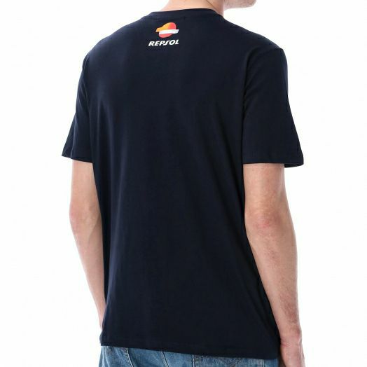 REPSOL HONDA｜レプソル オフィシャル バーティカル Tシャツ｜ブルー｜モデル着用