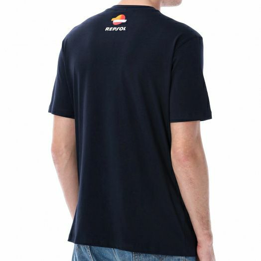 REPSOL HONDA｜レプソル オフィシャル ストライプ Tシャツ｜ブルー｜モデル着用