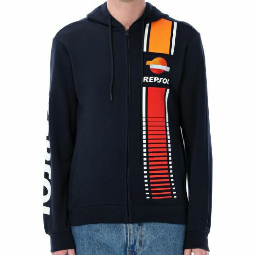 REPSOL HONDA｜レプソル オフィシャル ストライプ フーディー｜ブルー｜モデル着用