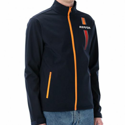 REPSOL HONDA｜レプソル オフィシャル ソフトシェル ジャケット｜アウター｜ブルー｜モデル着用