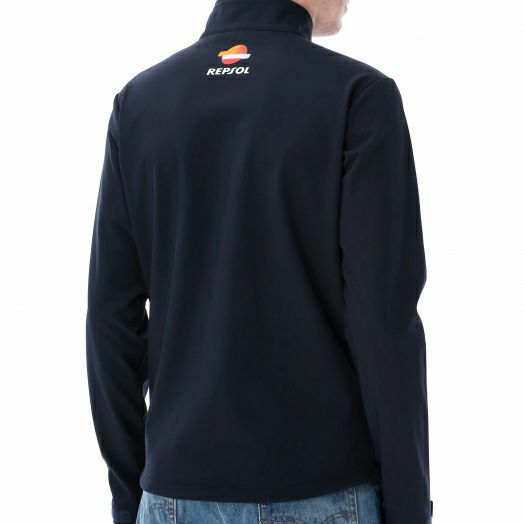 REPSOL HONDA｜レプソル オフィシャル ソフトシェル ジャケット｜アウター｜ブルー｜モデル着用