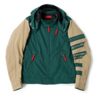 SHINICHIRO ARAKAWA｜H33 n フーディ｜ファブリック｜グリーン×キャメル