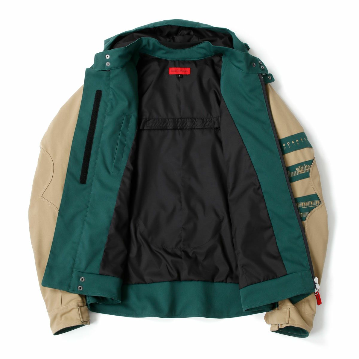 SHINICHIRO ARAKAWA｜H33 n フーディ｜ファブリック｜グリーン×キャメル