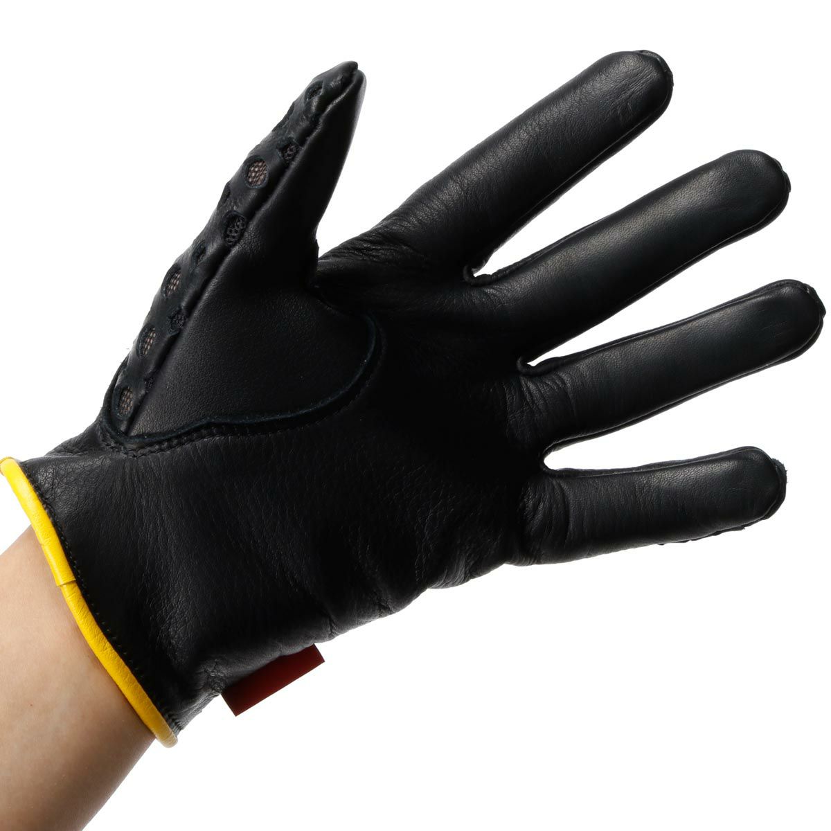 SHINICHIRO ARAKAWA｜グローブ D+MM｜ロング｜ブラック×ブラック×イエロー｜モデル着用