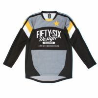 56design｜アクティブ ドライ ジャージー / スター｜MXジャージ｜グレー×ブラック