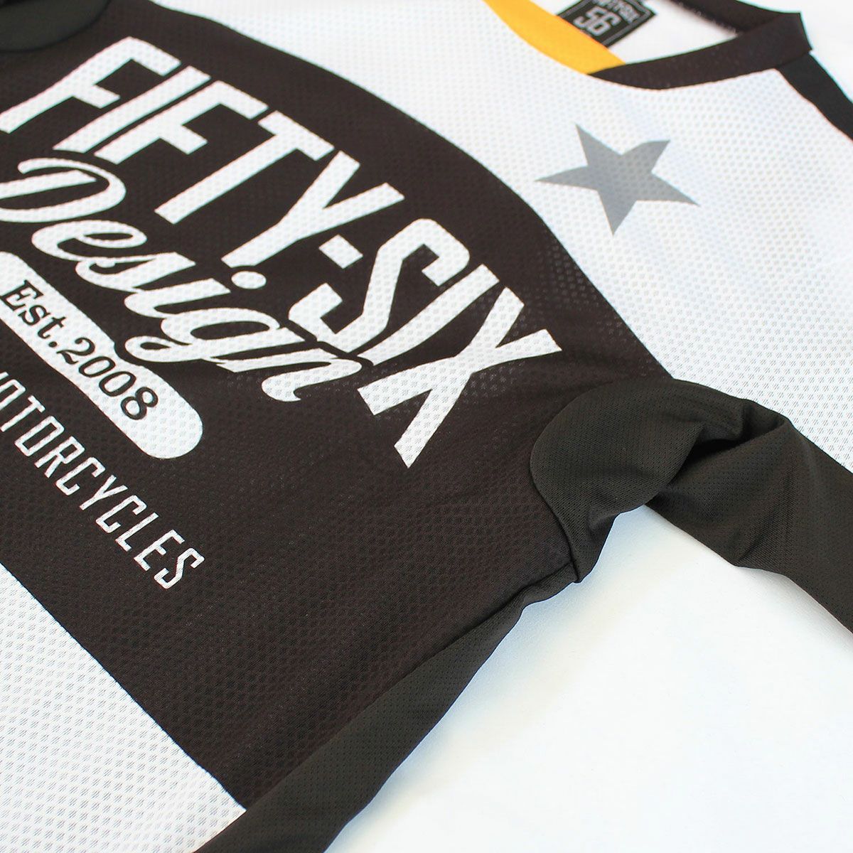 56design｜アクティブ ドライ ジャージー / スター｜MXジャージ｜ホワイト×ブラック