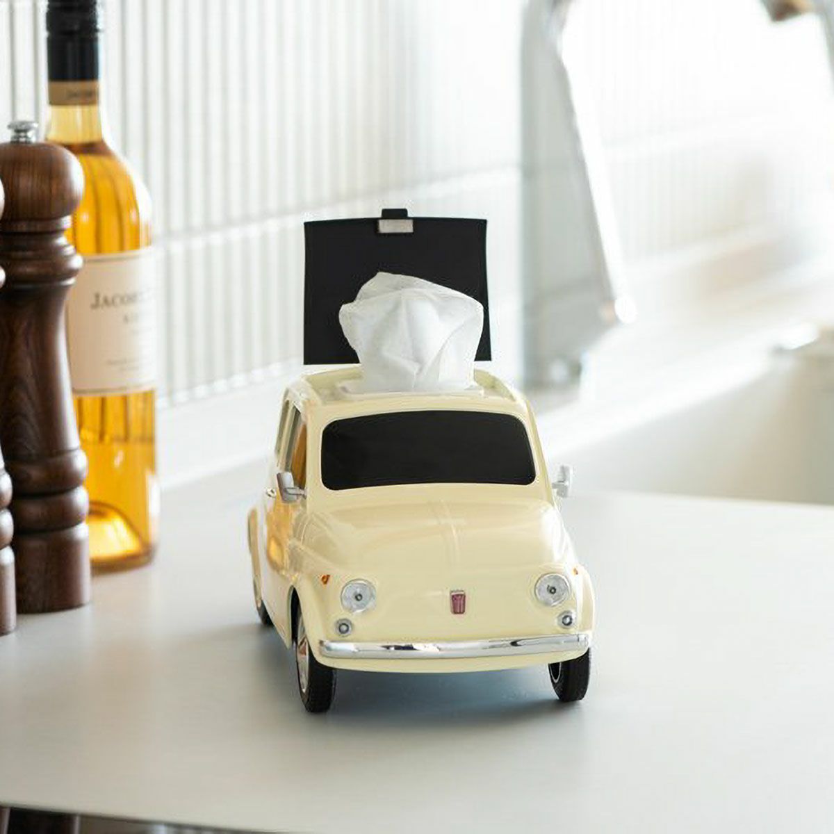 Cassette Car Products｜Fiat 500 Old 2WAYティッシュケース｜その他雑貨｜アイボリー