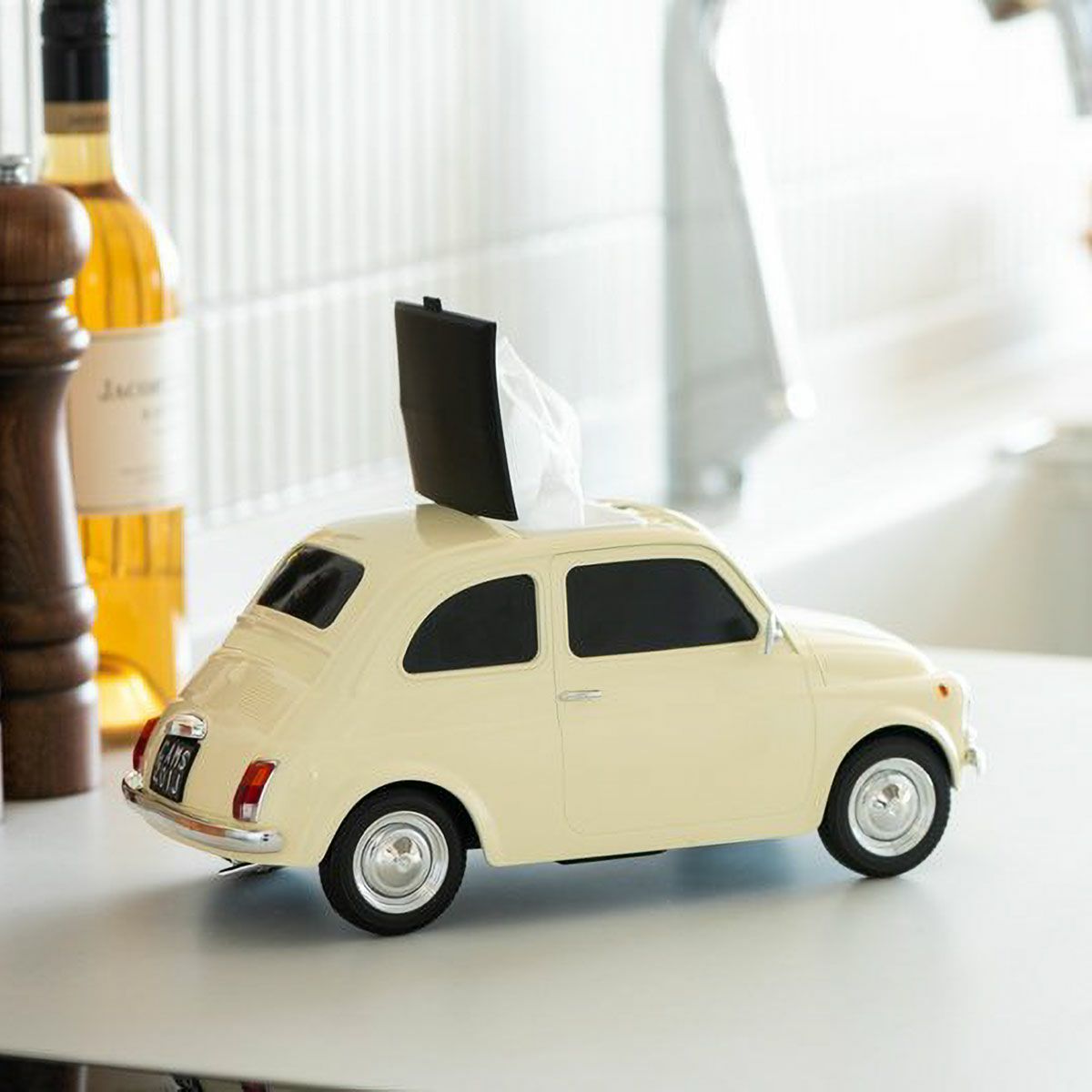 Cassette Car Products｜Fiat 500 Old 2WAYティッシュケース｜その他雑貨｜アイボリー