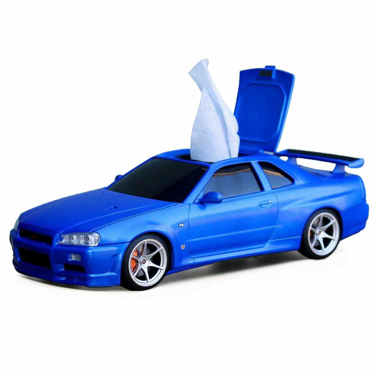 Cassette Car Products｜ウェットティッシュケース 日産スカイライン GT-R (BNR34)｜その他雑貨|ブルー