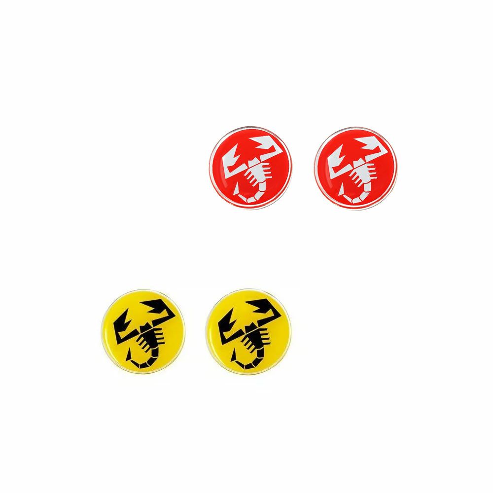 Abarth｜アバルト 3D SCORPIONE 12mm ラウンド ステッカー (2個セット)｜