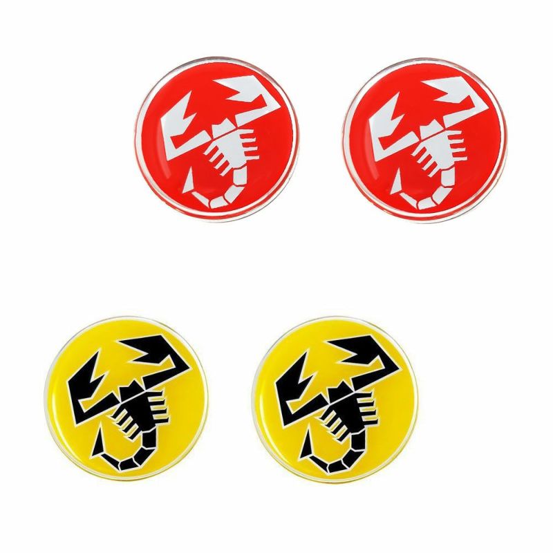 アバルト 3D SCORPIONE 21mm ラウンド ステッカー (2個セット