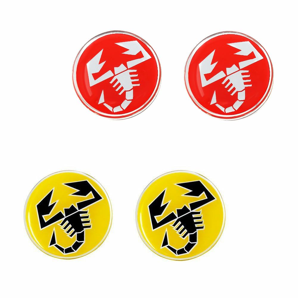 Abarth｜アバルト 3D SCORPIONE 21mm ラウンド ステッカー (2個セット)｜