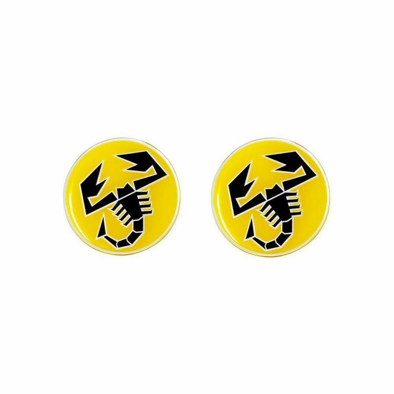 Abarth｜アバルト 3D SCORPIONE 21mm ラウンド ステッカー (2個セット)｜イエロー