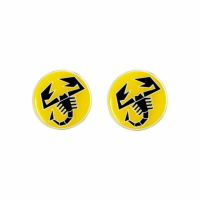 Abarth｜アバルト 3D SCORPIONE 21mm ラウンド ステッカー (2個セット)｜イエロー