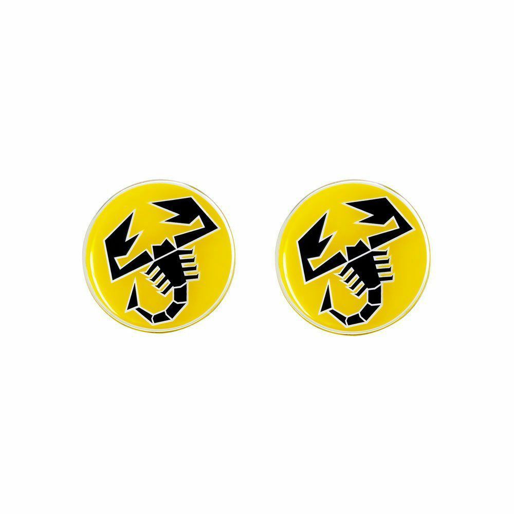 Abarth｜アバルト 3D SCORPIONE 21mm ラウンド ステッカー (2個セット)｜イエロー
