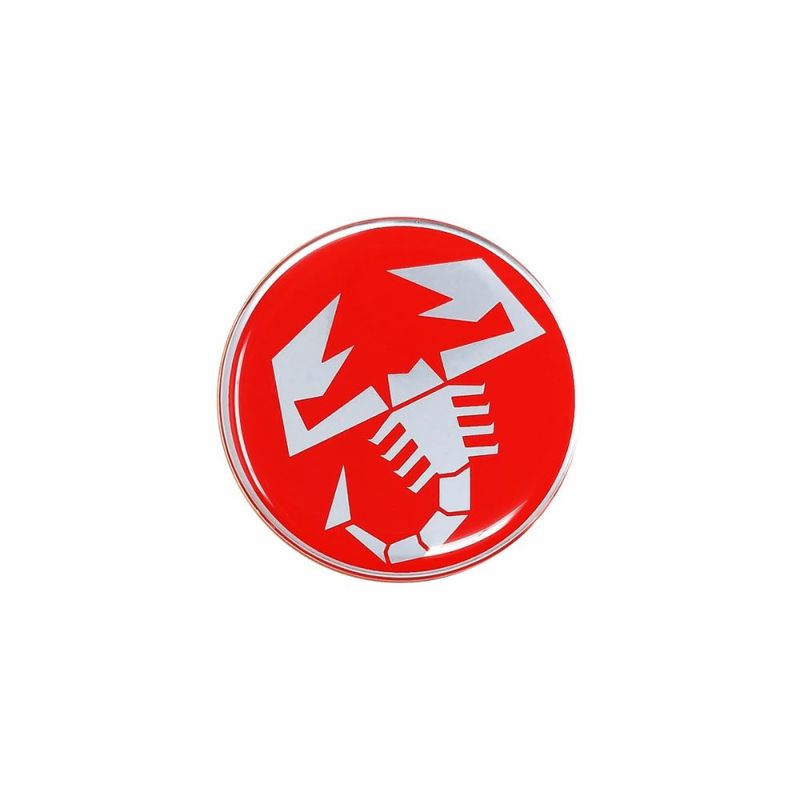 Abarth｜アバルト 3D SCORPIONE 44mm ラウンド ステッカー｜レッド