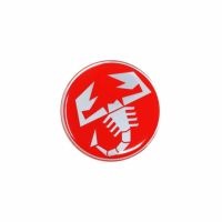 Abarth｜アバルト 3D SCORPIONE 44mm ラウンド ステッカー｜レッド