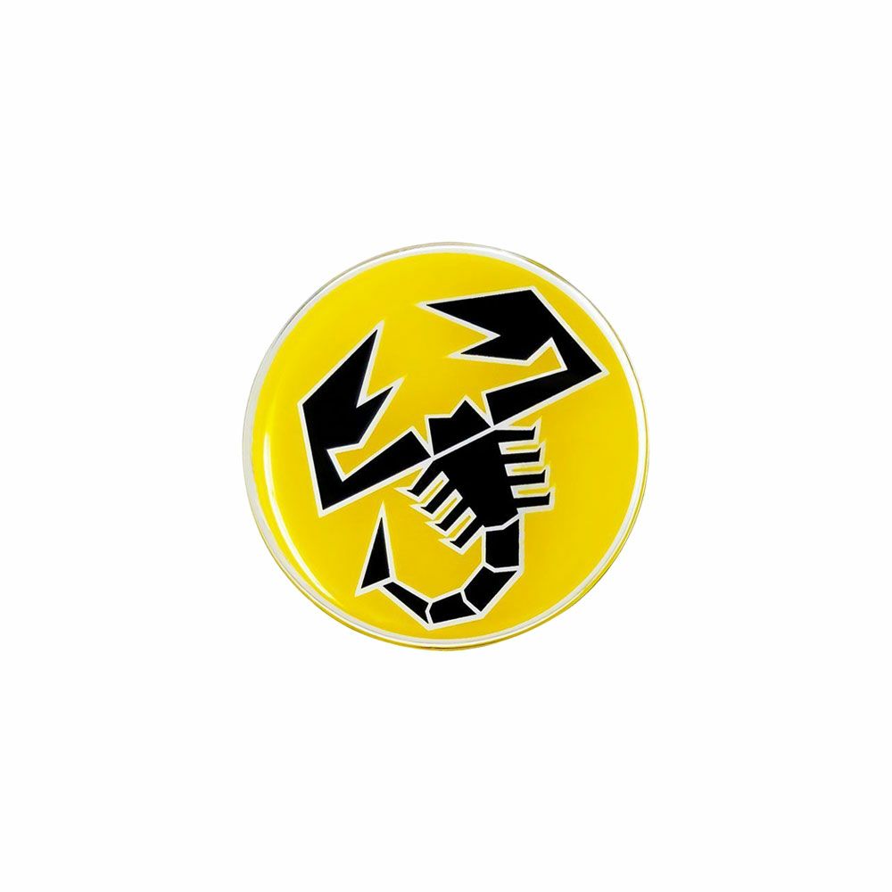 Abarth｜アバルト 3D SCORPIONE 44mm ラウンド ステッカー｜イエロー