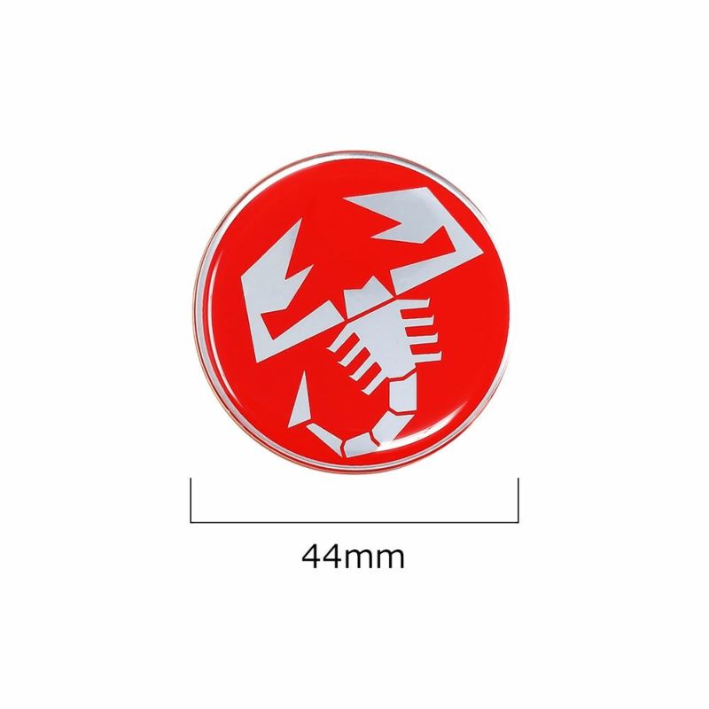 Abarth｜アバルト 3D SCORPIONE 44mm ラウンド ステッカー｜レッド