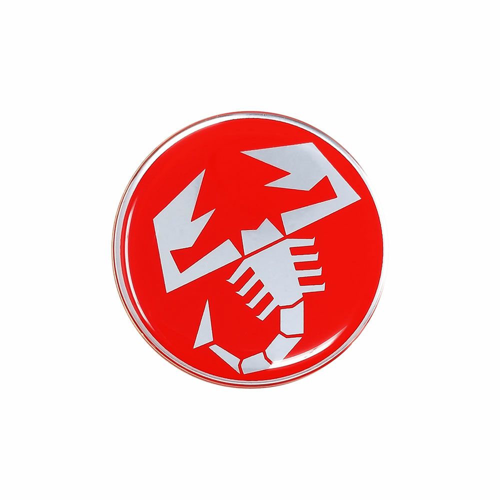 Abarth｜アバルト 3D SCORPIONE 60mm ラウンド ステッカー｜レッド
