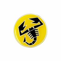 Abarth｜アバルト 3D SCORPIONE 60mm ラウンド ステッカー｜イエロー