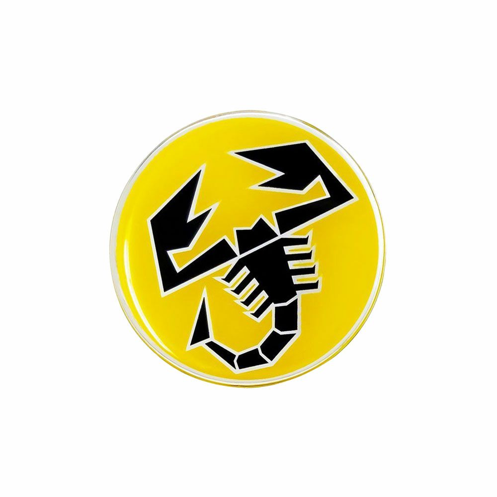 Abarth｜アバルト 3D SCORPIONE 60mm ラウンド ステッカー｜イエロー