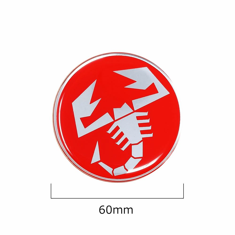 Abarth｜アバルト 3D SCORPIONE 60mm ラウンド ステッカー｜レッド