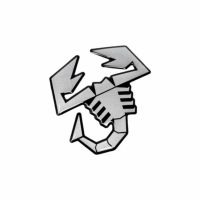 Abarth｜アバルト 3D スコーピオン ステッカー (100mm)｜シルバー