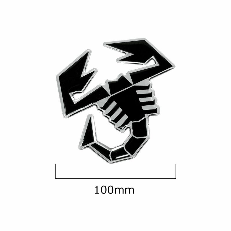 Abarth｜アバルト 3D スコーピオン ステッカー (100mm)｜ブラック