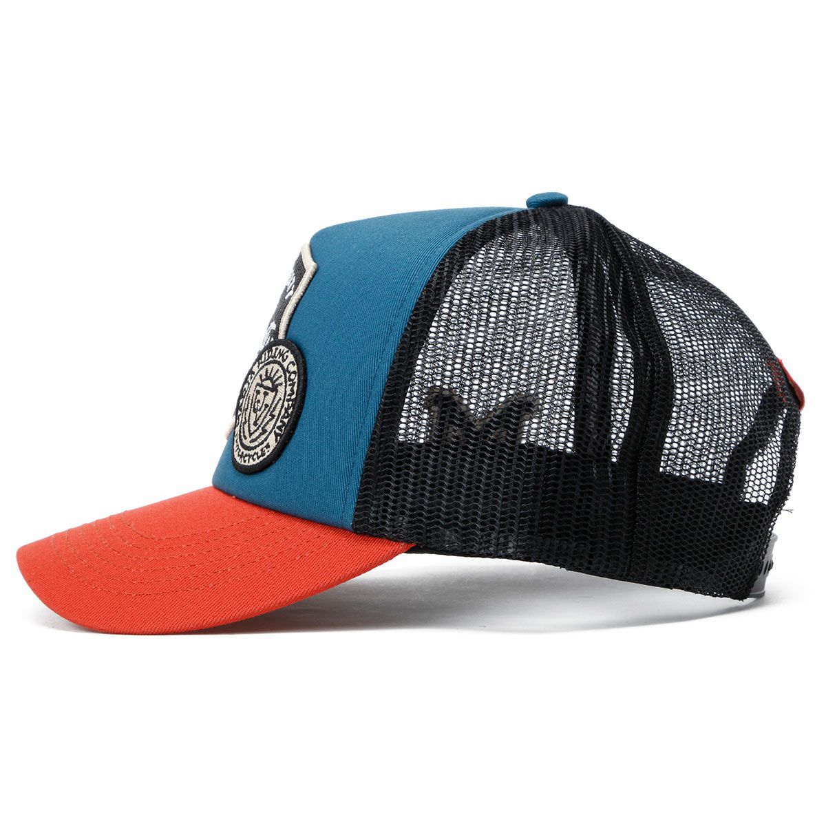 Maria Riding Company｜ユニバーシティ オブ ベロシティ トラッカーキャップ｜帽子｜ブラック×ブルー×レッド