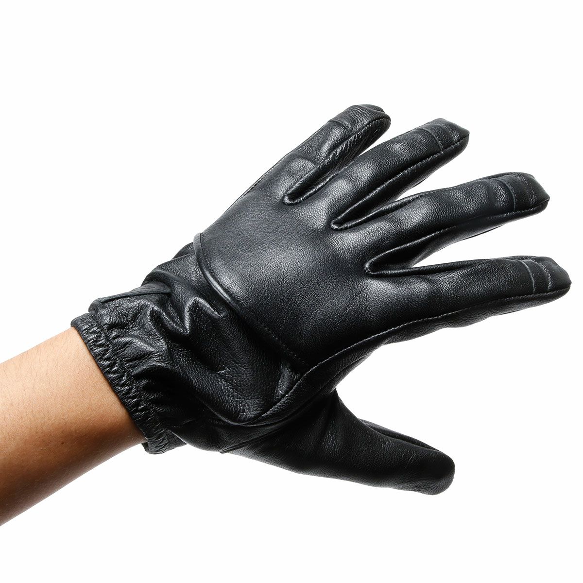 56design｜レザー ライディング グローブ｜3シーズン｜ブラック｜モデル着用