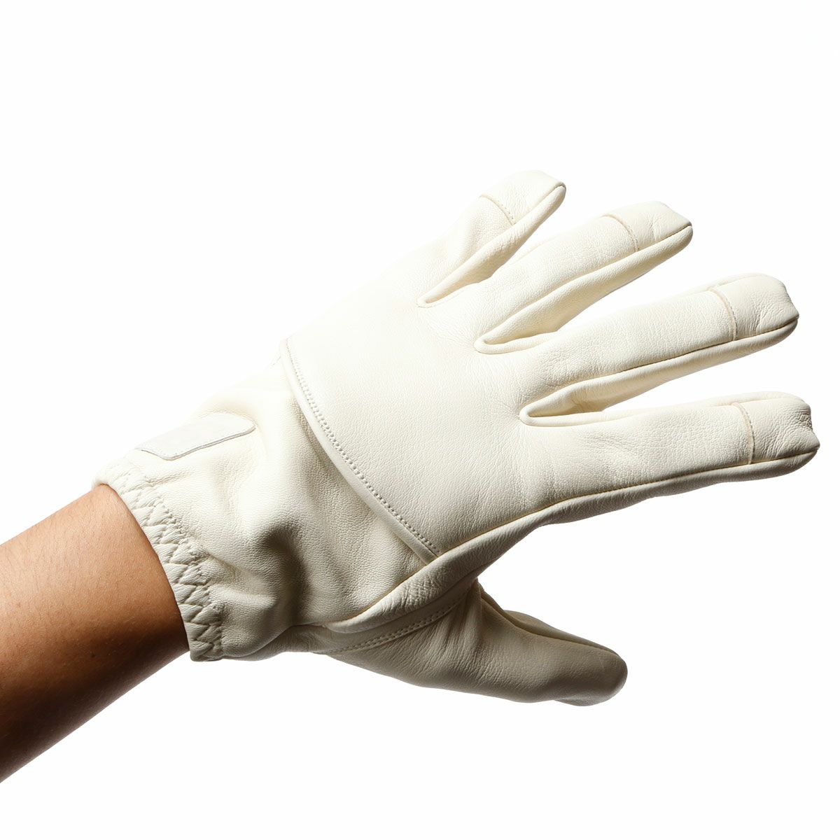 56design｜レザー ライディング グローブ｜3シーズン｜アイボリー｜モデル着用