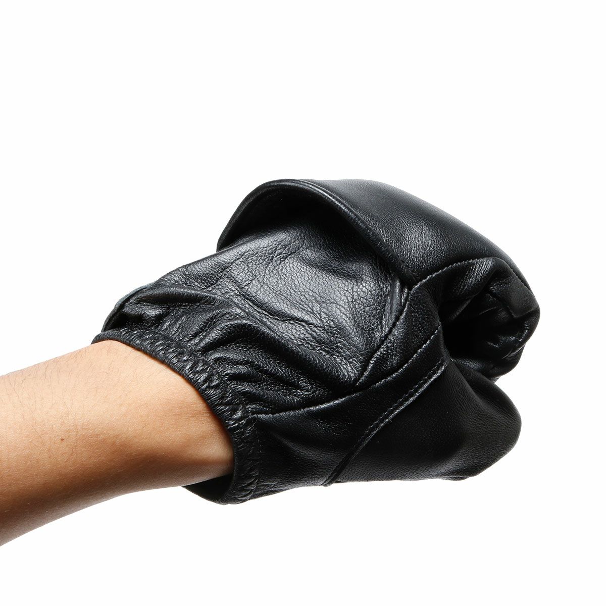 56design｜レザー ライディング グローブ｜3シーズン｜ブラック｜モデル着用