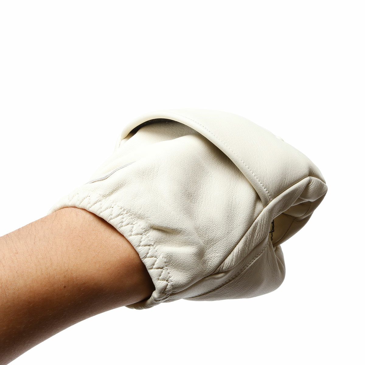 56design｜レザー ライディング グローブ｜3シーズン｜アイボリー｜モデル着用