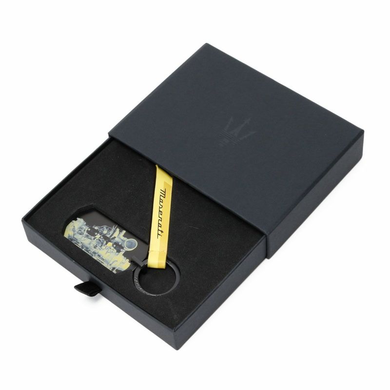 PININFARINA｜ピニンファリーナ × マセラティ ENGINE TAG キーリング｜キーホルダー｜イエロー