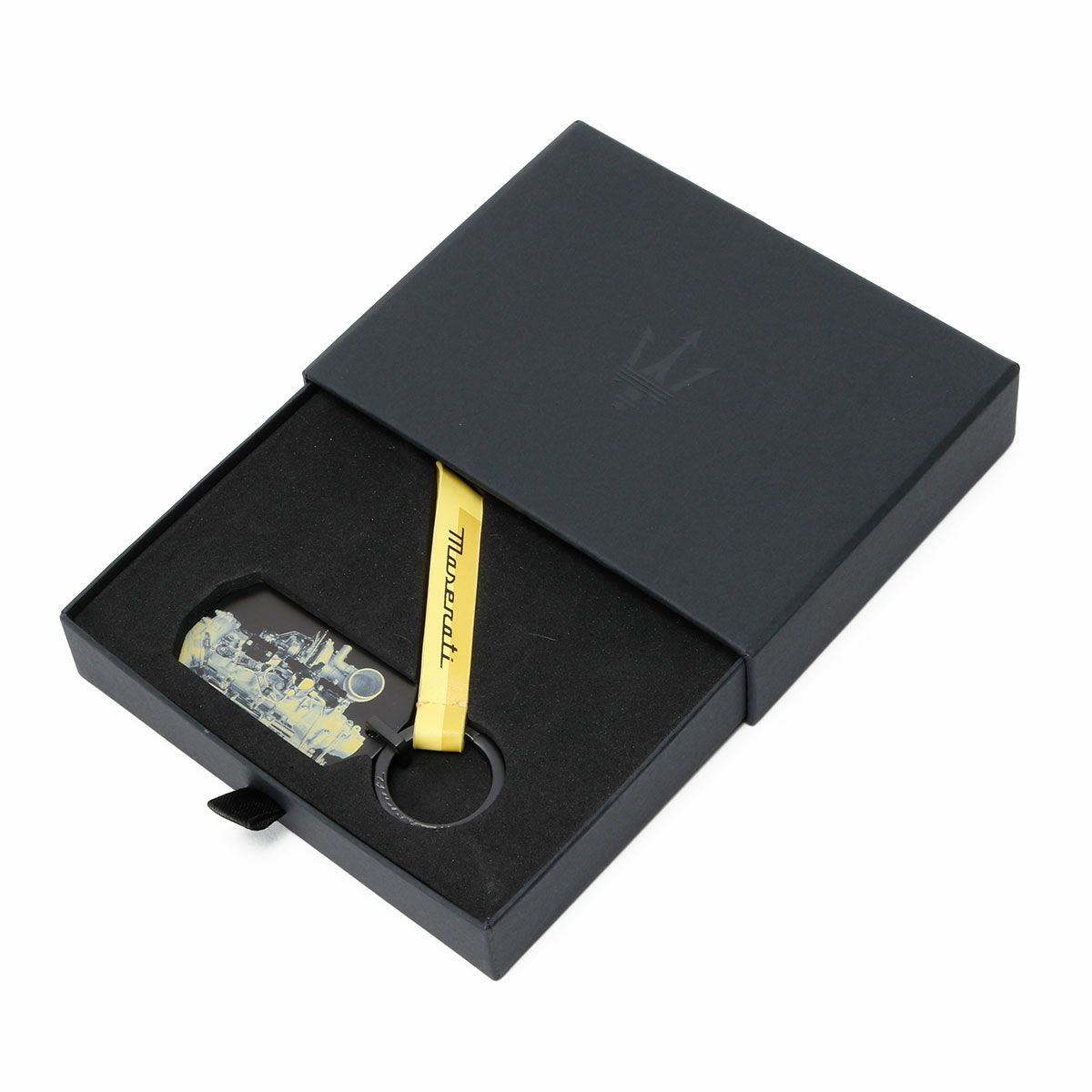 PININFARINA｜ピニンファリーナ × マセラティ ENGINE TAG キーリング｜キーホルダー｜イエロー