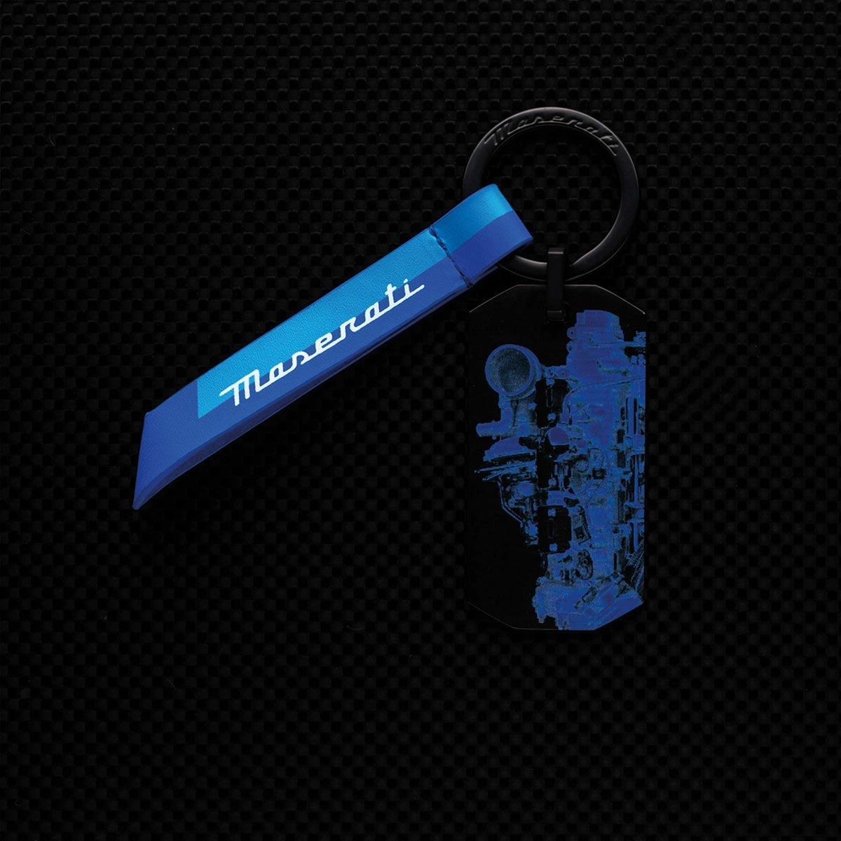 PININFARINA｜ピニンファリーナ × マセラティ ENGINE TAG キーリング｜キーホルダー｜ブルー