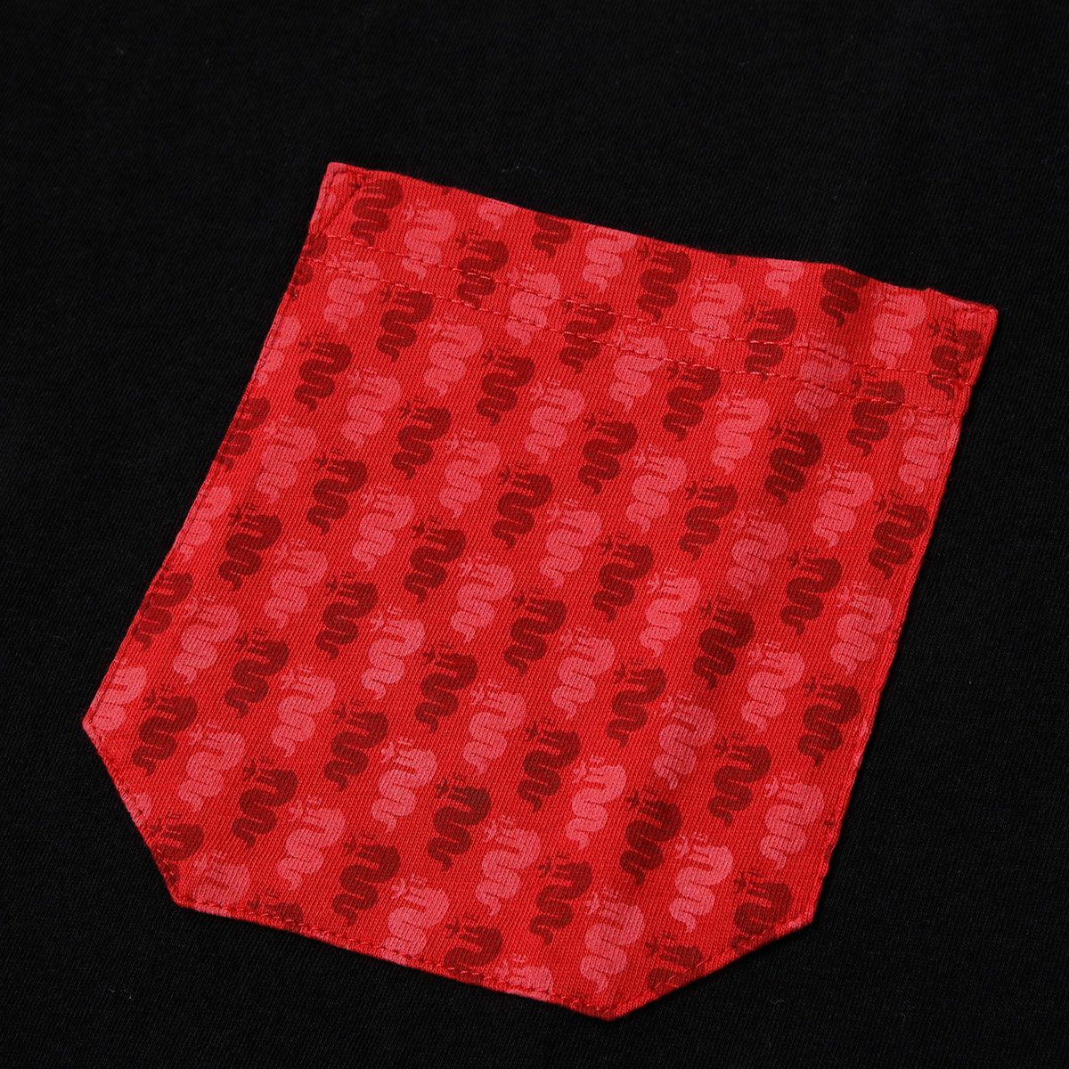 Alfaromeo｜アルファロメオ ポケット Tシャツ｜ブラック×レッド