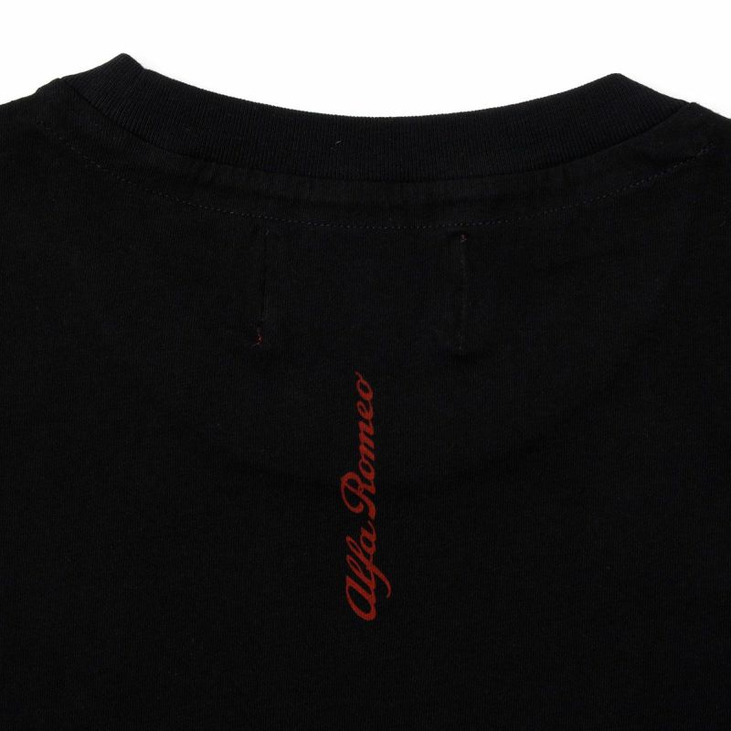 Alfaromeo｜アルファロメオ ポケット Tシャツ｜ブラック×レッド