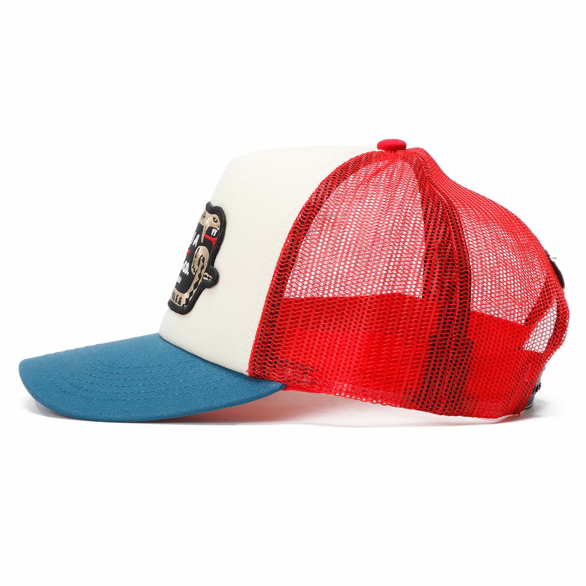 Maria Riding Company｜スネーク トラッカー キャップ｜帽子｜レッド×ブルー×ホワイト