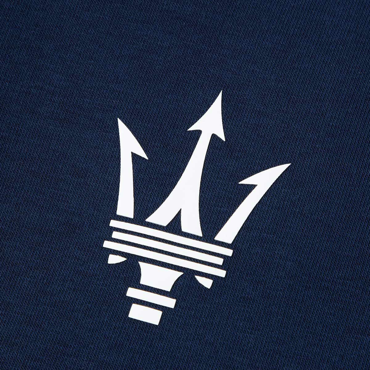 MASERATI｜マセラティ トライデント ロゴ パッチ フーディー｜ブルー